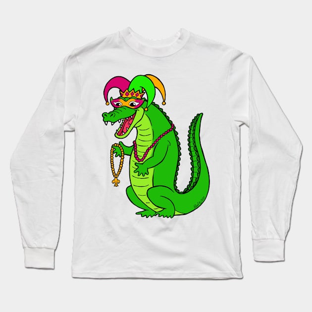 Mardi Gator Long Sleeve T-Shirt by HonuHoney